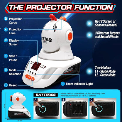 Laserprojektor mit UFO- & Enten-Jagd mit Infrarot-Pistolen